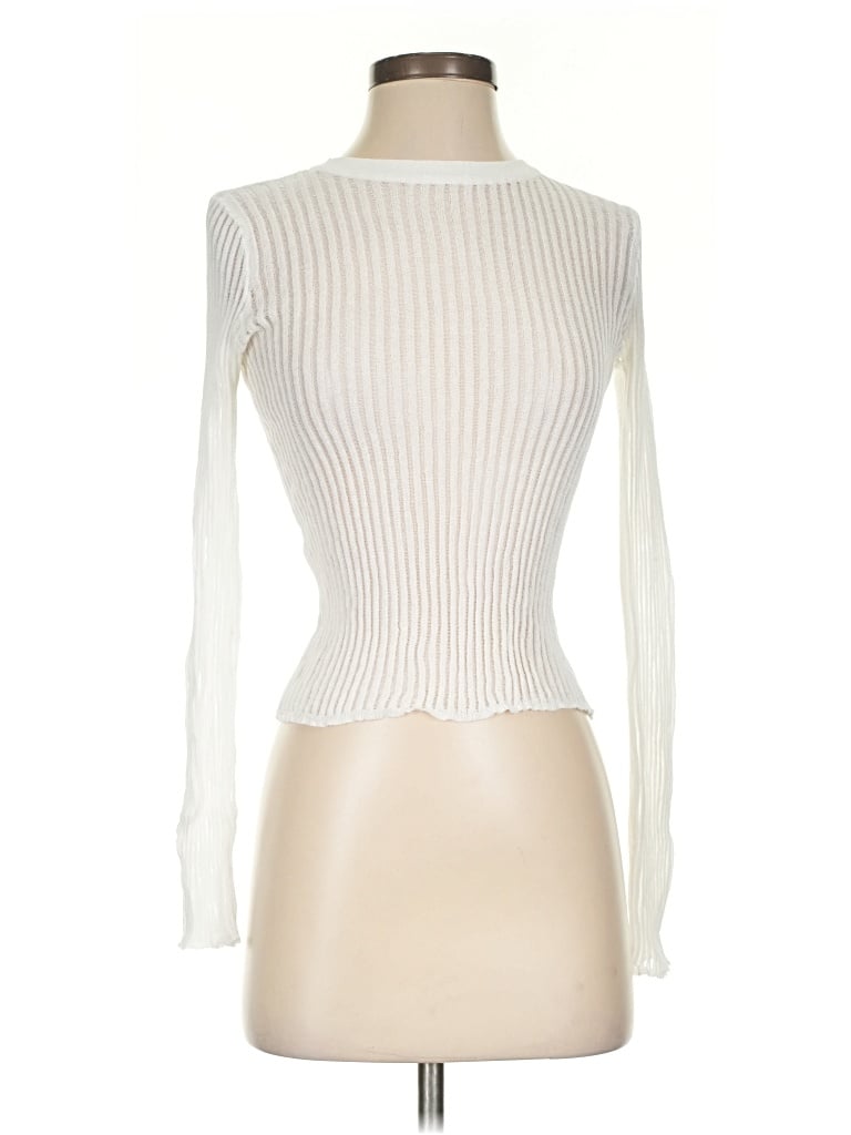 Pre-owned Miss Love Turtleneck Sweater In White
