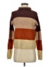 Love By Design Color Block Brown Turtleneck Sweater Size S - photo 1