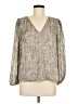 1.State 100% Polyester Silver Long Sleeve Blouse Size M - photo 1
