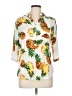 Cals 100% Rayon Tropical White 3/4 Sleeve Blouse Size L - photo 1