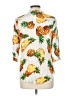Cals 100% Rayon Tropical White 3/4 Sleeve Blouse Size L - photo 2