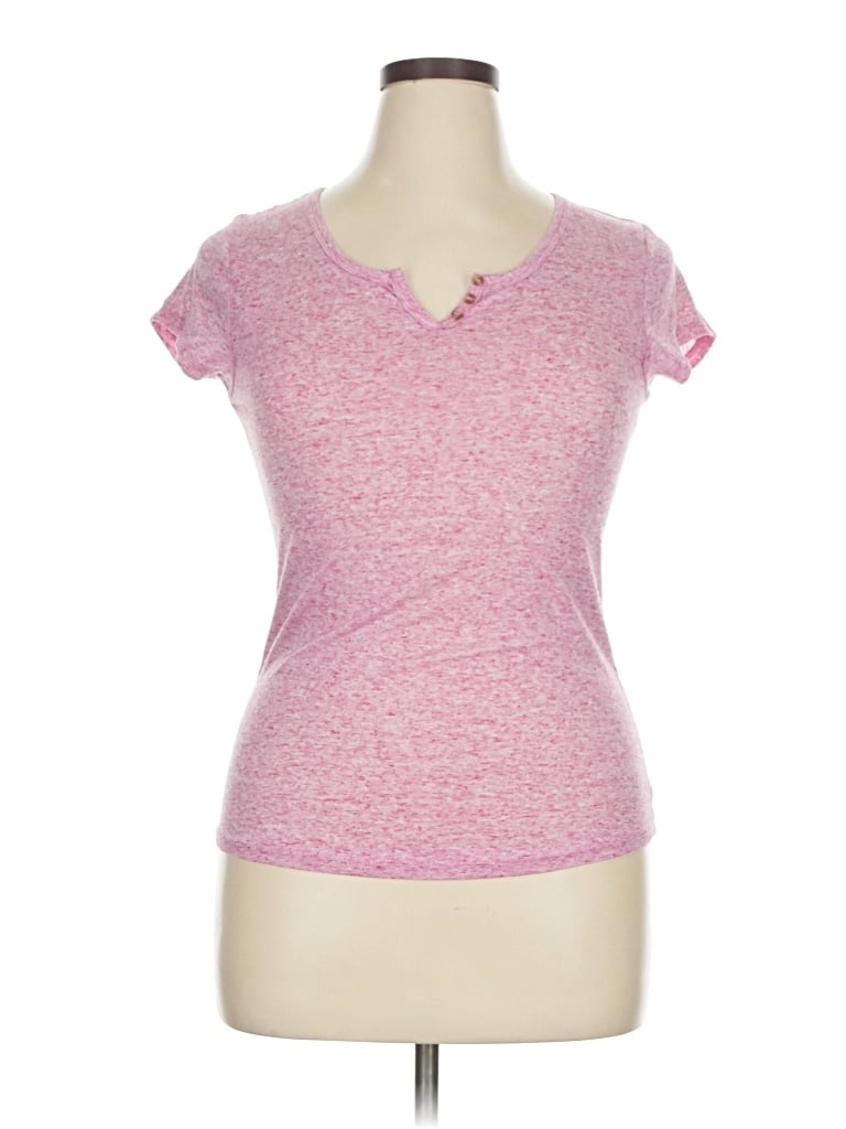 Pre-owned Bongo Short Sleeve Henley Shirt In Pink