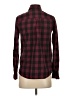 Express Plaid Burgundy Long Sleeve Button-Down Shirt Size XS - photo 2