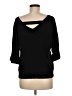 Halogen 100% Viscose Black 3/4 Sleeve Top Size M (petite) - photo 2