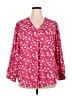Lush 100% Polyester Hearts Pink 3/4 Sleeve Blouse Size 2X - photo 1