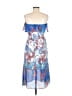 Maurices 100% Polyester Print Blue Cocktail Dress Size M - photo 2
