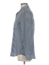 OVI 100% Polyester Stripes Silver Blue Long Sleeve Blouse Size M - photo 5