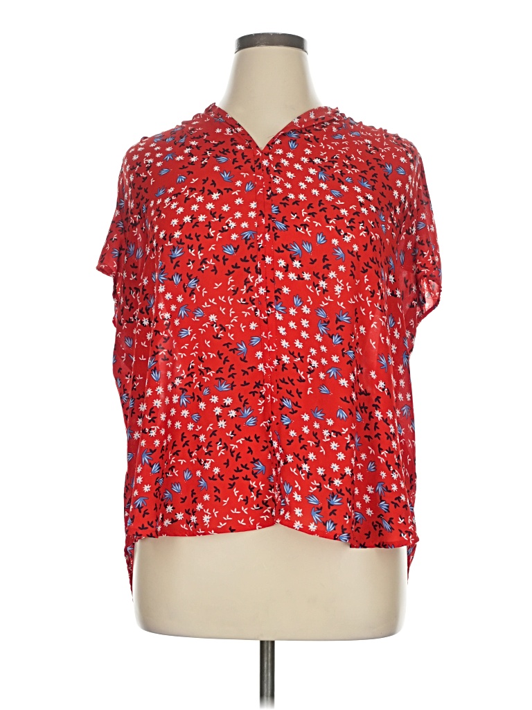 Pre-owned Fun2fun Short Sleeve Blouse In Red