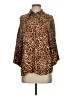 Zara 100% Viscose Animal Print Brown Tan 3/4 Sleeve Blouse Size S - photo 1