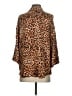 Zara 100% Viscose Animal Print Brown Tan 3/4 Sleeve Blouse Size S - photo 2