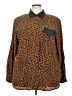 Assorted Brands 100% Polyester Animal Print Brown Long Sleeve Blouse Size 22W - photo 1