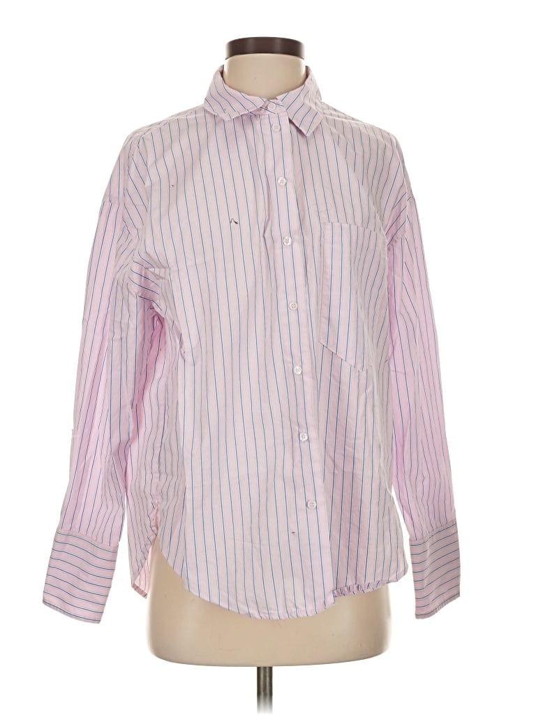 Pre-owned Mng Long Sleeve Button Down Shirt In Pink