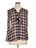 Tahari by ASL 100% Polyester Houndstooth Gray Sleeveless Blouse Size 1X - photo 1