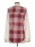 Tildon 100% Polyester Plaid Burgundy Long Sleeve Blouse Size S - photo 2