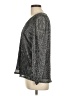 Nine West Metallic Silver Long Sleeve Blouse Size L - photo 5