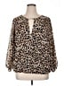 Vince Camuto 100% Polyester Animal Print Brown 3/4 Sleeve Blouse Size 1X - photo 1