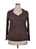 Eye Candy Burgundy Brown Long Sleeve Henley Size 3X - photo 1