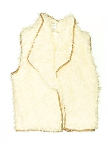 Satin Flowers Faux Fur Vest (view 1)