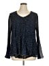 Laurie Felt 100% Polyester Blue Long Sleeve Blouse Size XL - photo 1