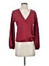 TeXTURE & THREAD Madewell Burgundy Long Sleeve Blouse Size S - photo 1