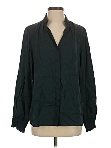 Repeat Cashmere Long Sleeve Silk Top (view 1)