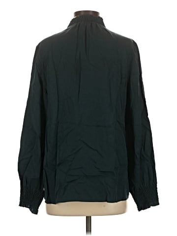 Repeat Cashmere Long Sleeve Silk Top (view 2)