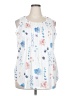 Fantaslook Floral White Sleeveless Blouse Size 2X - photo 1