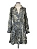 Zara 100% Polyester Print Blue Casual Dress Size S - photo 1
