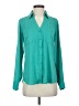 Express 100% Polyester Teal Long Sleeve Blouse Size S - photo 1