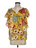 Umgee Yellow Short Sleeve Blouse Size S - photo 1