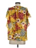 Umgee Yellow Short Sleeve Blouse Size S - photo 2
