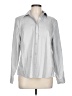 Chico's 100% Cotton Metallic Silver Long Sleeve Button-Down Shirt Size Lg (2) - photo 1