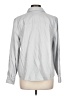 Chico's 100% Cotton Metallic Silver Long Sleeve Button-Down Shirt Size Lg (2) - photo 2