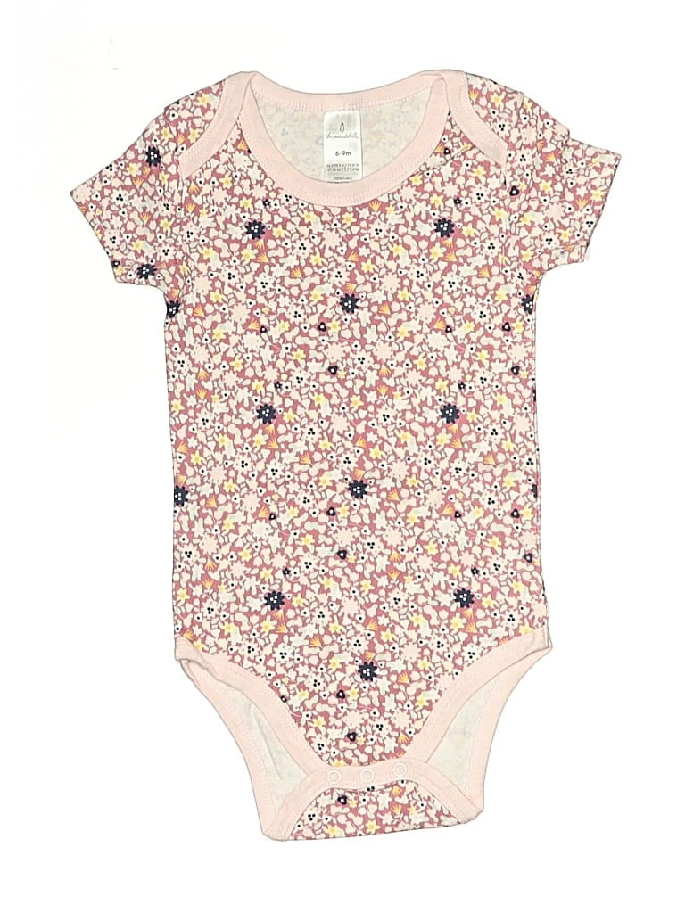 Pre-owned The Peanutshell Babies' Short Sleeve Onesie In Pink