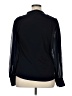 M Magaschoni Blue Black Long Sleeve Blouse Size XL - photo 2