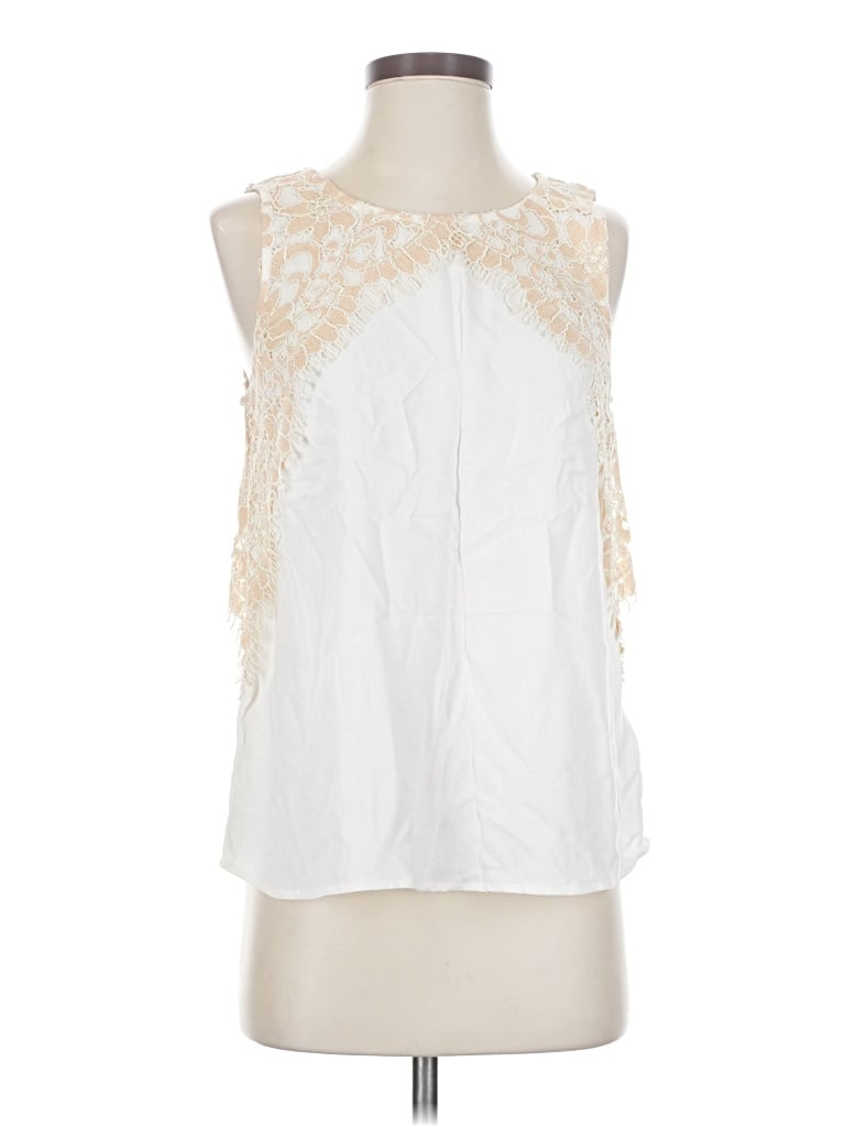 Pre-owned Ella Moss Sleeveless Blouse In Ivory