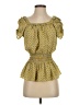 Max Studio 100% Polyester Yellow Short Sleeve Blouse Size XS - photo 1