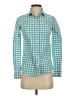 J.Crew 100% Cotton Checkered-gingham Teal Long Sleeve Button-Down Shirt Size 00 - photo 1