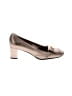 A. Testoni 100% Leather Gold Heels Size EU 34 1/2 - photo 1