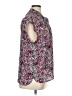 Bar III 100% Polyester Floral Purple Short Sleeve Blouse Size XL - photo 4