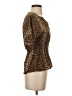 BCBGMAXAZRIA 100% Polyester Brown Short Sleeve Blouse Size XXS - photo 4