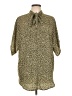 Shein 100% Polyester Animal Print Green 3/4 Sleeve Blouse Size 12 - photo 1
