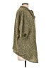 Shein 100% Polyester Animal Print Green 3/4 Sleeve Blouse Size 12 - photo 4