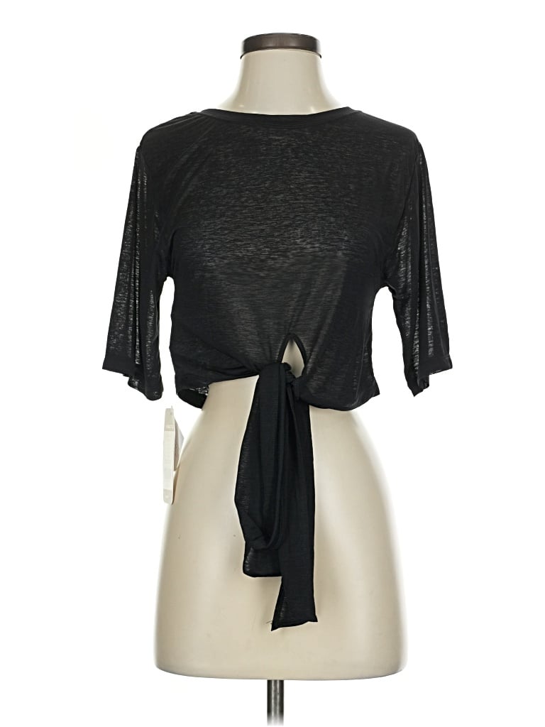 Pre-owned Fabletics 3/4 Sleeve T-shirt In Black