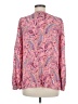 Talbots 100% Rayon Paisley Pink Long Sleeve Blouse Size M - photo 2