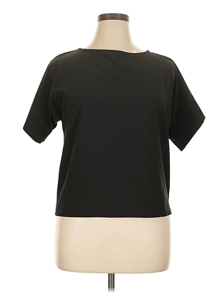 Pre-owned Albion Short Sleeve Top Black Boatneck Tops