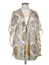 Sun & Shadow 100% Polyester Paisley Silver Kimono Size S - photo 1