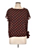 Red Lolly 100% Polyester Polka Dots Brown Short Sleeve Blouse Size L - photo 1