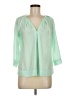 DKNYC 100% Polyester Green 3/4 Sleeve Blouse Size M (estimated) - photo 1