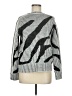Elena Wang Chevron-herringbone Silver Pullover Sweater Size M - photo 1